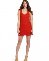 C&C California Women's Lace Tank Dress, Molten Lava, Large