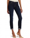 7 For All Mankind Women's Skinny Crop And Roll Jean, Dark Rich Blue, 28