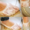 BDS - Women Fashion lace socks (White) / invisible socks bottoming socks / Foot Cover