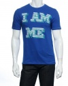 Kenneth Cole Reaction ( I Am Me) 439 Royal Blue (royal blue, teal, and white) Graphic SS T-Shirt