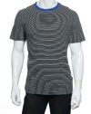 Kenneth Cole Reaction 093 Black Combo (black, white and royal) Horizontal Stripes SS T-Shirt