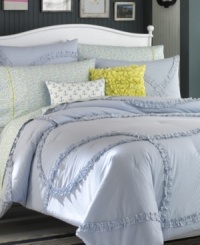 Complement the Nantucket Stripe comforter sets with this sheet set, featuring a floral pattern in shades of yellow, blue and green, for a peaceful getaway.