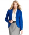 Craving cobalt? Vince Camuto's open-front, ponte-knit blazer infuses your outfit with a brilliant blue finish.