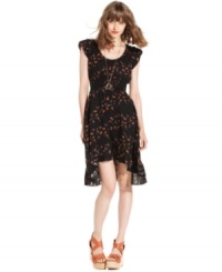 With its whimsical bird-print and sweetly ruffled high-low hem, this dress from American Rag was made to be adored. What's more, the smocked waistband design totally accentuates your curves! With its whimsical bird-print and sweetly ruffled high-low hem, this dress from American Rag was made to be adored. What's more, the smocked waistband design totally accentuates your curves!