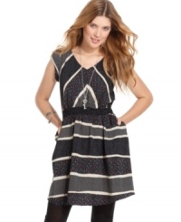 Dots of all stripes unite on American Rag's adorable day dress! Equipped with side pockets to stash your goods, this frock is a useful addition to your closet. Go ahead and style the piece with chunky cardis and tights when the weather chills. Dots of all stripes unite on American Rag's adorable day dress! Equipped with side pockets to stash your goods, this frock is a useful addition to your closet. Go ahead and style the piece with chunky cardis and tights when the weather chills.
