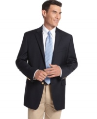 How do you take your tradition? Classic two-button blazer is as timeless as it is timely. Woven in natural stretch wool, it has a clean silhouette and handsome drape that moves with you. Stretch lining. Notch lapel. Chest welt pocket. Front flap pockets. Center back vent. Gold buttons. How do you take your tradition? Classic two-button blazer is as timeless as it is timely. Woven in natural stretch wool, it has a clean silhouette and handsome drape that moves with you. Stretch lining. Notch lapel. Chest welt pocket. Front flap pockets. Center back vent. Gold buttons.