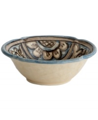Truly one of a kind, the handcrafted Rosone cereal bowl evokes the old country with its rustic form and watercolor floral design. Complements the Arte Italica dinnerware collection. Truly one of a kind, the handcrafted Rosone cereal bowl evokes the old country with its rustic form and watercolor floral design. Complements the Arte Italica dinnerware collection.