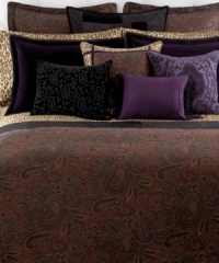 The New Bohemian comforter presents innovative, edgy style from Lauren Ralph Lauren. An earthy, jewel tone paisley print is embellished with rich purple cording for a modern edge.