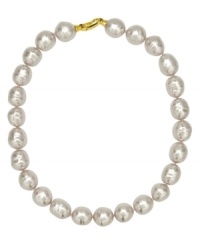 From the island of Mallorca, Spain, this necklace features white baroque organic man-made pearls (14 mm) set in 18k gold over sterling silver. Approximate length: 17 inches. From the island of Mallorca, Spain, this necklace features white baroque organic man-made pearls (14 mm) set in 18k gold over sterling silver. Approximate length: 17 inches.
