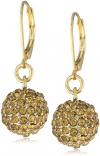 Anne Klein ASTRA Gold-Tone Topaz Colored Fireball Lever Drop Earrings