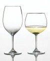 Adhering to the Riedel principle of content commands shape, these Vinum wine glasses highlight the unique qualities of oaked Chardonnay and Cabernet. High-quality crystal makes the stemware set as beautiful as it is functional, perfect for any table and occasion.