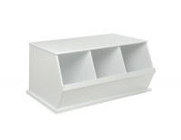 Badger Basket Three Bin Storage Cubby - White Badger Basket Three Bin Storage Cubby - White
