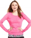 Leopard-print design lends wild style to this super-casual burnout top from Jenni!