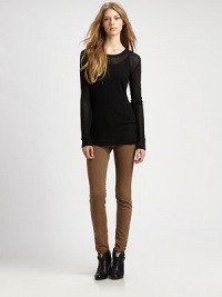 Super-soft, paper-thin denim in a leggings-inspired silhouette with a medium rise and five-pocket styling. THE FITRise, about 8Inseam, about 30THE DETAILSZip flyFive-pocket styleCotton/modal/polyurethaneMachine washMade in USA of imported fabricModel shown is 5'11 (178cm) wearing US size 4. Super-soft, paper-thin denim in a leggings-inspired silhouette with a medium rise and five-pocket styling. THE FITRise, about 8Inseam, about 30THE DETAILSZip flyFive-pocket styleCotton/modal/polyurethaneMachine washMade in USA of imported fabricModel shown is 5'11 (178cm) wearing US size 4.