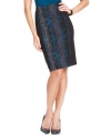 Infuse your wardrobe with intriguing textural prints--this snakeskin panel makes Alfani's pencil skirt pop.