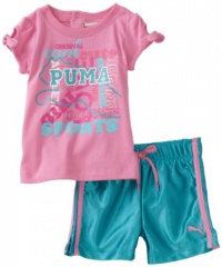 Puma - Kids Baby-girls Infant Tee And Dazzle Short, Pink, 24 Months Puma - Kids Baby-girls Infant Tee And Dazzle Short, Pink, 24 Months