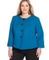 Rich color and a clean-lined shape mean (fashionable) business. Tahari by ASL's plus size jacket features soft ponte knit fabric that's wearable year-round.