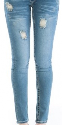 (FK1491-Heartbreaker-11) Dollhouse Juniors Distressed Skinny Jeans in Heartbreaker Size: 11 (FK1491-Heartbreaker-11) Dollhouse Juniors Distressed Skinny Jeans in Heartbreaker Size: 11