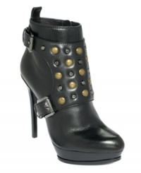 MICHAEL Michael Kors' MK studded booties will inject your look with as much drama as one cute shoe will allow. MICHAEL Michael Kors' MK studded booties will inject your look with as much drama as one cute shoe will allow.