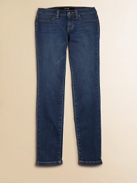 Ultra-sleek and ultra-stretchy in a slim-fitting silhouette with authentic jean-style detailing.Front button closureWaistband with belt loopsZip flyFront slash pocketsBack patch pockets58% cotton/39% rayon/3% spandexMachine washImported Ultra-sleek and ultra-stretchy in a slim-fitting silhouette with authentic jean-style detailing.Front button closureWaistband with belt loopsZip flyFront slash pocketsBack patch pockets58% cotton/39% rayon/3% spandexMachine washImported