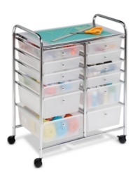 So much in store! Bring order to your home office with this expert organizer, featuring twelve drawers to keep tabs on all of your supplies. Set on casters for incredible mobility. So much in store! Bring order to your home office with this expert organizer, featuring twelve drawers to keep tabs on all of your supplies. Set on casters for incredible mobility.
