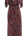 American Rag Brick Red Jersey Printed Short Sleeve Maxi Dress 2X