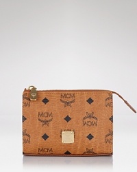 A petite logo-print case stores your must-have cosmetics in grand retro style. By MCM.