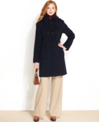 Nautica's timeless toggle coat looks chic now and for years to come. The attached hood and wool-blend fabric elegantly shield you from the elements. Nautica's timeless toggle coat looks chic now and for years to come. The attached hood and wool-blend fabric elegantly shield you from the elements.