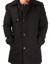 Kenneth Cole New York Melton Men's Car Coat Peacoat Wool