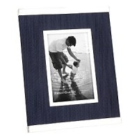Display your treasured memories in a modern frame banded with silver and balanced with denim fabric. Display your treasured memories in a modern frame banded with silver and balanced with denim fabric.