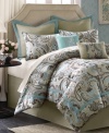 A soft, understated palette melds with a luminous paisley pattern in this Kensington comforter set for a fresh, inspired look in your room. Bedskirt, shams and decorative pillows tie together this alluring arrangement.