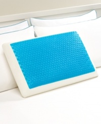 Wake up feeling relaxed every morning with this Cool Comforts Hydraluxe Gel pillow from Comforter Revolution. This unique pillow offers a fusion of comfortable memory foam and cool gel layers that cradle your head and neck for superior comfort and stay cool and refreshing to prevent tossing, turning and flipping your pillow. The standard model is ideal for all sleep types. Wake up feeling relaxed every morning with this Cool Comforts Hydraluxe Gel pillow from Comforter Revolution. This unique pillow offers a fusion of comfortable memory foam and cool gel layers that cradle your head and neck for superior comfort and stay cool and refreshing to prevent tossing, turning and flipping your pillow. The standard model is ideal for all sleep types.