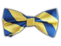 100% Silk Woven Serene Blue and Butter Classic Twill Striped Self-Tie Bow Tie 100% Silk Woven Serene Blue and Butter Classic Twill Striped Self-Tie Bow Tie