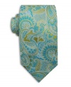 Vintage paisley and an updated color combination help this Geoffrey Beene tie strike the right balance between the old and new schools.