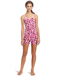 Hello Kitty Juniors Word Print Tank And Short Set, Pink/Black, Large Hello Kitty Juniors Word Print Tank And Short Set, Pink/Black, Large