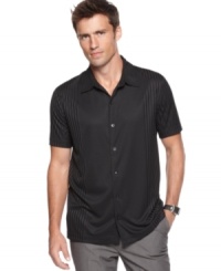Side with the stylish in this ribbed shirt from Via Europa. Side with the stylish in this ribbed shirt from Via Europa.