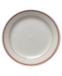 Bring a taste of nostalgia to casual tables with the America's Original Diner collection from Homer Laughlin. A retro-cool pattern in colors that complement Fiesta makes the banded lunch plate an irresistible blast from the past. Ultra-durable china promises to brighten your meals indefinitely. Bring a taste of nostalgia to casual tables with the America's Original Diner collection from Homer Laughlin. A retro-cool pattern in colors that complement Fiesta makes the banded lunch plate an irresistible blast from the past. Ultra-durable china promises to brighten your meals indefinitely.
