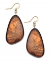 Modern with any earthy appeal. Bring new life to any outfit with a pretty pair of resin shell drop earrings featuring shiny gold tone hardware. Approximate drop: 1-5/8 inches.