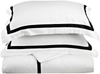 Hotel Collection 300 Thread Count King/California King Duvet Cover Set, White with Black piping Hotel Collection 300 Thread Count King/California King Duvet Cover Set, White with Black piping