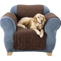 Sure Fit Pet Throw Quilted Chair Slipcover, Chocolate Sure Fit Pet Throw Quilted Chair Slipcover, Chocolate