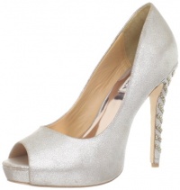 Badgley Mischka Women's Vixen Peep-Toe Pump,Platinum Metallic Leather,6.5 M US Badgley Mischka Women's Vixen Peep-Toe Pump,Platinum Metallic Leather,6.5 M US