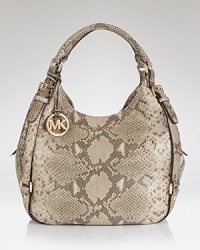An essential shoulder bag from MICHAEL Michael Kors in goes-with-everything python leather. An essential shoulder bag from MICHAEL Michael Kors in goes-with-everything python leather.