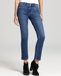 A cropped silhouette updates these MiH skinny jeans -- the perfect length for fall's must-have ankle boots. A cropped silhouette updates these MiH skinny jeans -- the perfect length for fall's must-have ankle boots.