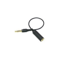 PCMICROSTORE brand Apple iPhone Black 3.5mm Earphone Headphone 3-Inch Extension Adapter PCMICROSTORE brand Apple iPhone Black 3.5mm Earphone Headphone 3-Inch Extension Adapter