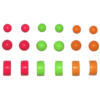12 Ball Studs and 6 Half Hoops (9 Pairs Total), in Assorted 12 Ball Studs and 6 Half Hoops (9 Pairs Total), in Assorted