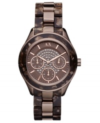 Fall in love with the chocolate tones and shimmering accents of this AX Armani Exchange watch. Fall in love with the chocolate tones and shimmering accents of this AX Armani Exchange watch.