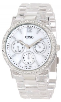 XOXO Women's XO5529 Clear Bracelet with Rhinestones on Silver Case Watch XOXO Women's XO5529 Clear Bracelet with Rhinestones on Silver Case Watch