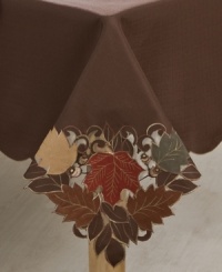 Featuring elaborate cutwork, embroidered accents and leaves piled in rich fall colors, the Maple Leaf table runner sets the scene for an unforgettable autumn, year after year. (Clearance) Featuring elaborate cutwork, embroidered accents and leaves piled in rich fall colors, the Maple Leaf table runner sets the scene for an unforgettable autumn, year after year. (Clearance)