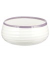 Distinctly ribbed Sophie Conran dinnerware sets your table with the charm of traditional hand-thrown pottery, but the durability of contemporary Portmeirion porcelain. Mix this banded Carnivale salad bowl with solid mulberry pieces.