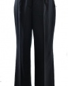 Jones New York Jet Black Fixed Waist Straight Leg Trouser Pant 22W